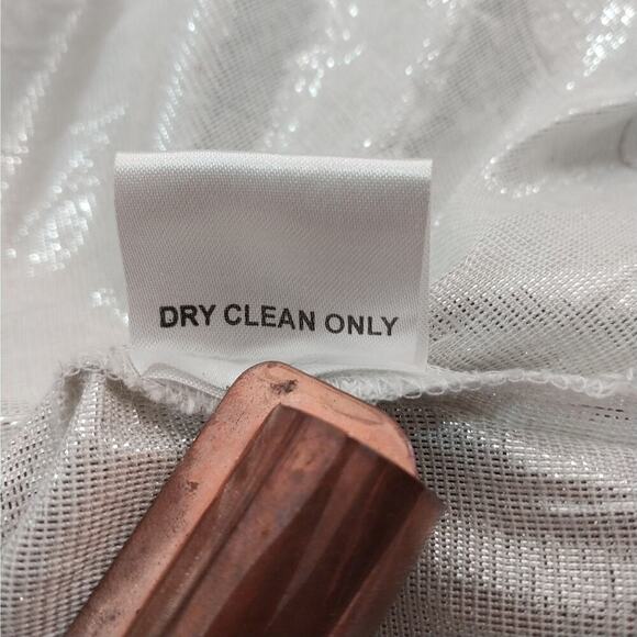 NWOT! DIAB'LESS! SHEER SILVER METALLIC BOHO CHIC PEASANT TOP, BLOUSE! SZ S - Picture 7 of 9